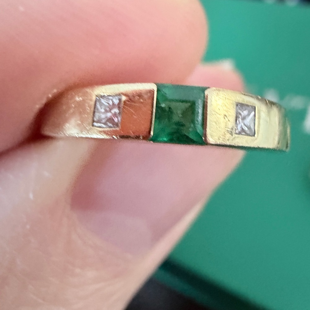 Tiffany & Co. Gold Rings with Ruby and Emerald Accents - Picture 5 of 5